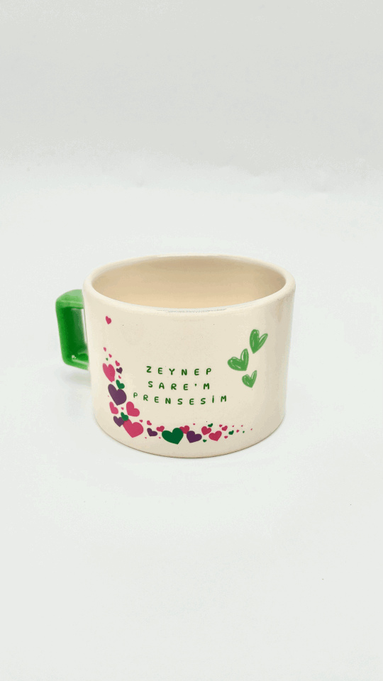 İsme Özel Kalp Detaylı  Lüks  Kupa