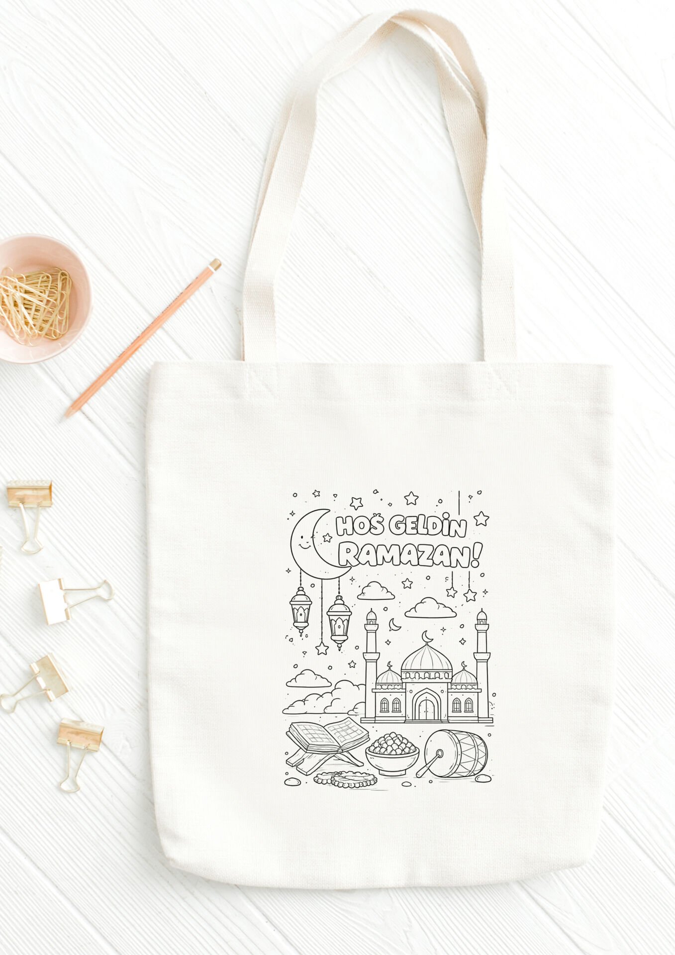 Hoş Geldin Ramazan Boyama Çantası-35x40 cm