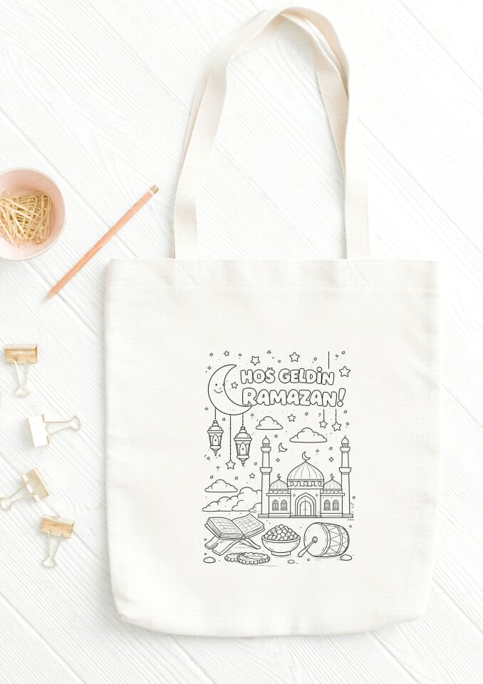 Hoş Geldin Ramazan Boyama Çantası-35x40 cm