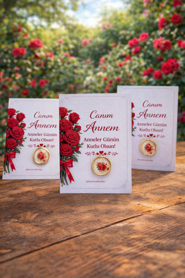 Anneler Günü Gold  Lüks Broş