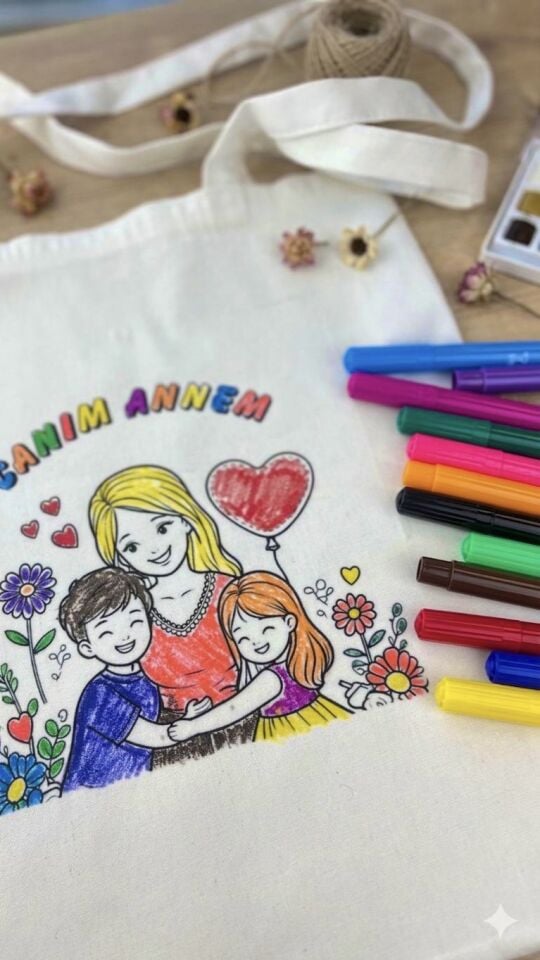 Canım Annem Boyanabilir Omuz  Çantası