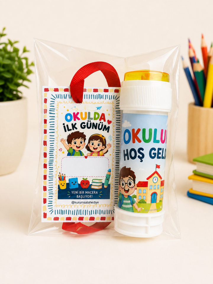 Okulda İlk Günüm Yaka Kartı & Baloncuk Set