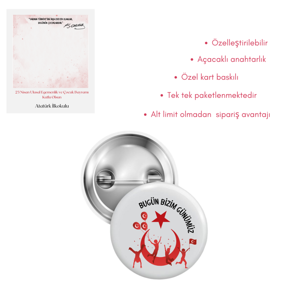 23 Nisan Temalı Rozet