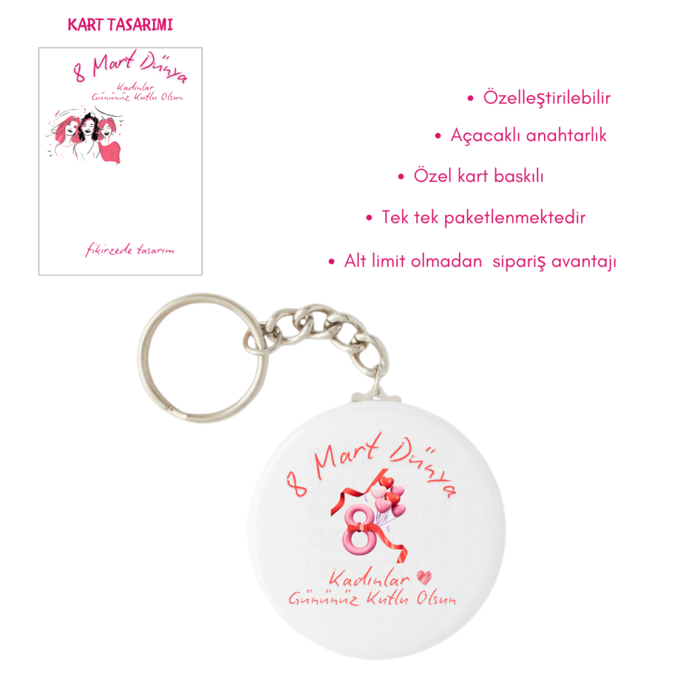 8 Mart Dünya Kadınlar Günü Anahtarlık