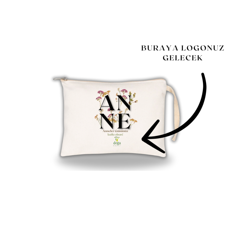 Anneler Günü Baskılı Ham Bez Clutch 21X15