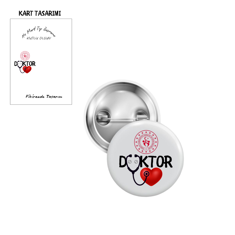 14 Mart Tıp Bayramı Rozet Kart