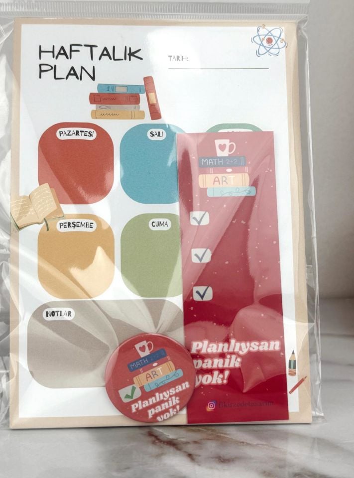 Planlıysan Panik Yok! Renkli Kitap Tasarım Haftalık Plan Seti