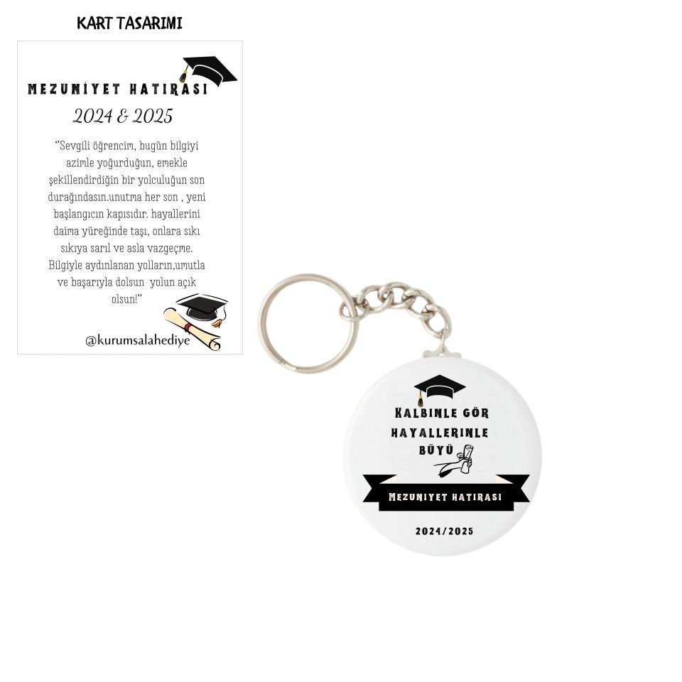 Mezuniyet Hatırası Kart & Anahtarlık İsimsiz