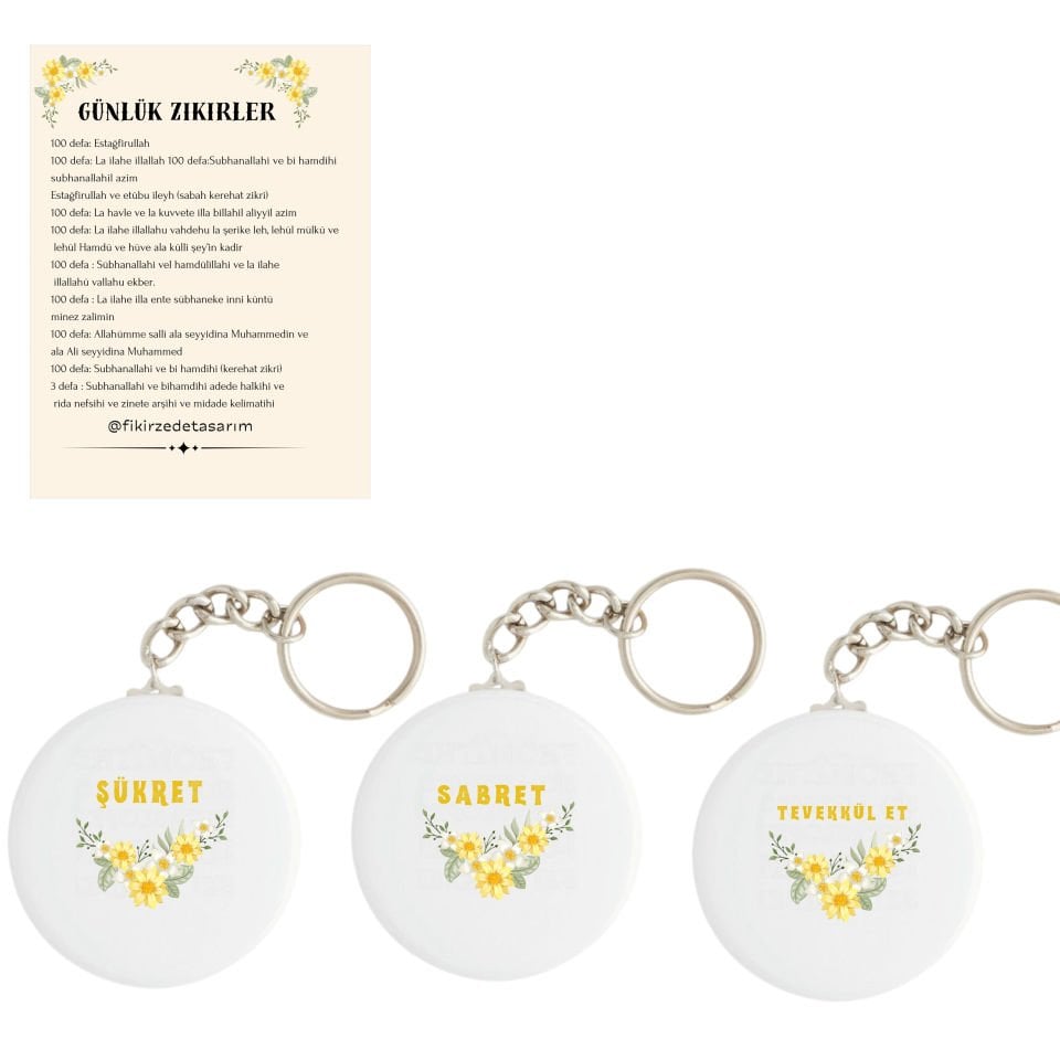 Zikir kartı & Motivasyon Anahtarlık