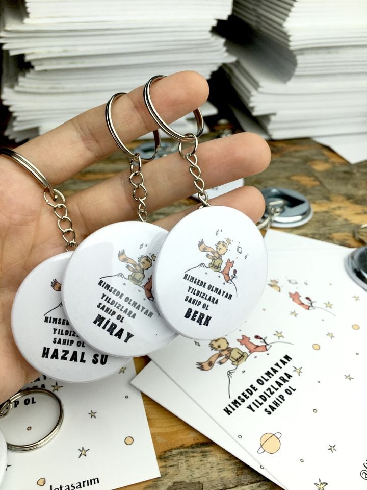 Küçük Prens İsme Özel Anahtarlık 44mm